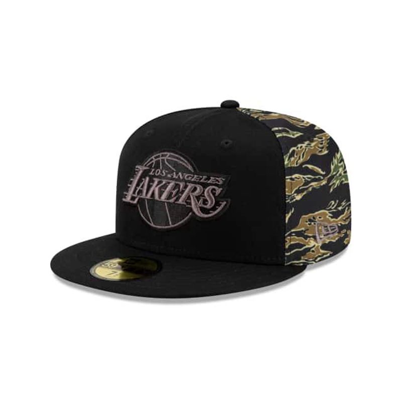 NBA Los Angeles Lakers Camo Panel 59Fifty Fitted (XUA3889) - Black New Era Caps